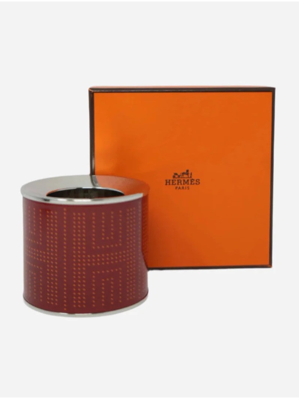 Hermes enamel stainless candle holder